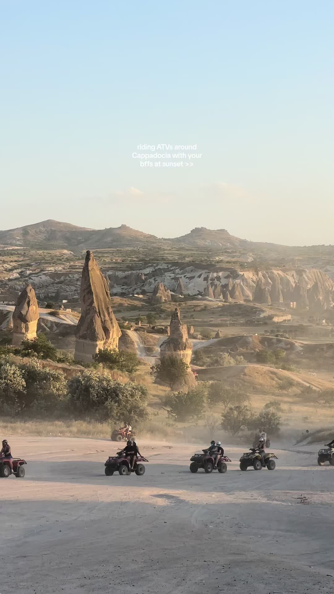 this was so much fun!! if youre in Cappadocia & have extra time, you should totally do this (~$35 per person) #cappadocia #goreme #travelrecs #turkiye #turkey🇹🇷 #travelinspo #travelbucketlist #traveltok #travel #bucketlist #atv #girlstrip #sunset #kapadokya