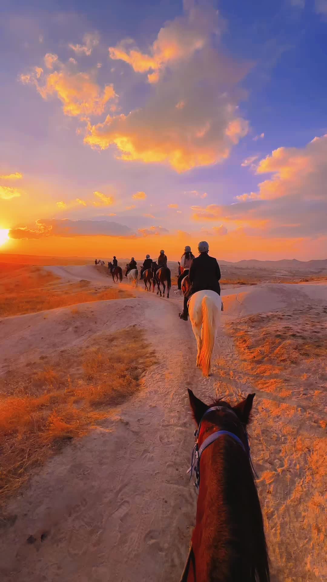 Cappadocia Sunset ✨  Horseback riding tour 🐎  Send this to someone you&rsquo;d like to visit Cappadocia with.&rdquo; #cappadocia #horsebackriding #cappadociahorse #horsetour #HotAirBalloon #cappadociatravel #TurkeyTravel #CappadociaGuide