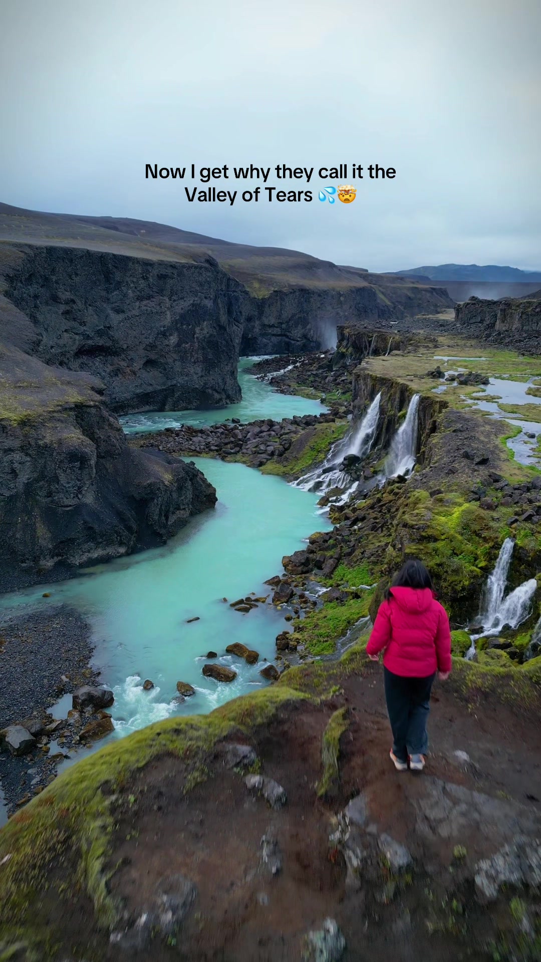 I get it now&hellip; why they call it the Valley of Tears 🤯💦 Hidden deep in Iceland&rsquo;s highlands, this place felt like another planet &mdash; endless green ridges, dramatic canyons, and waterfalls spilling down every direction.  We flew the drone here and just stood in silence watching the landscape unfold. Pure Icelandic magic. 🖤 📍Valley of Tears, Iceland ⚠️ Accessible only by 4x4 (F-roads), best visited in summer when the roads are open. Would you add this spot to your Iceland bucket list? 👇🏻 ✨ Make sure to follow @our_wander_diaries for more travel tips, itineraries, and adventures! #iceland #visiticeland #icelandtravel #icelandtrip #icelandadvice
