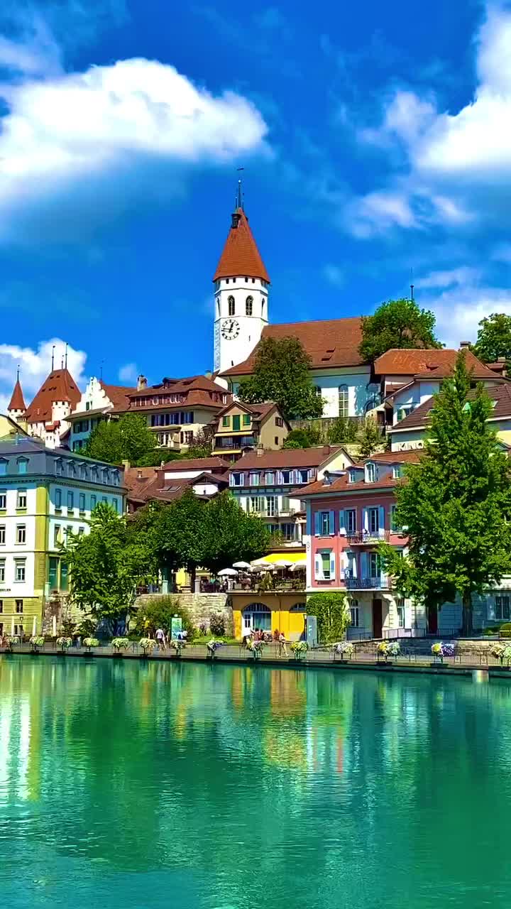 🇨🇭BEAUTIFUL TOWN IN BERNER OBERLAND_ SWITZERLAND🇨🇭__📍THUN__📌Save it for your Swiss trip🇨🇭__🎥 recorded by syifa___syifainswitzerlan
