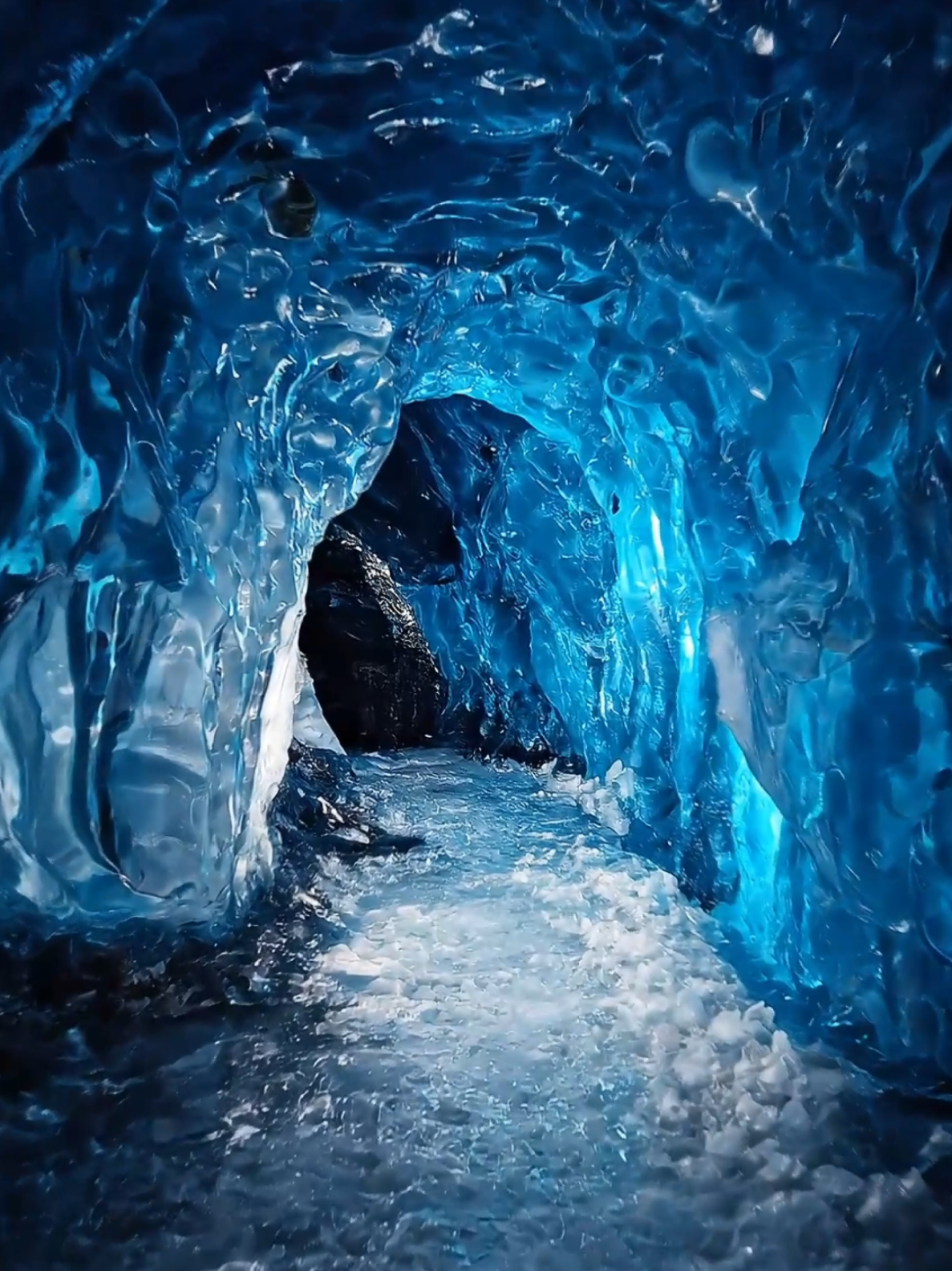 A quiet POV walk through a frozen glacier cave, surrounded by blue ice and absolute beauty #glaciercave #icecave #blueice #naturevibes #asmrsounds